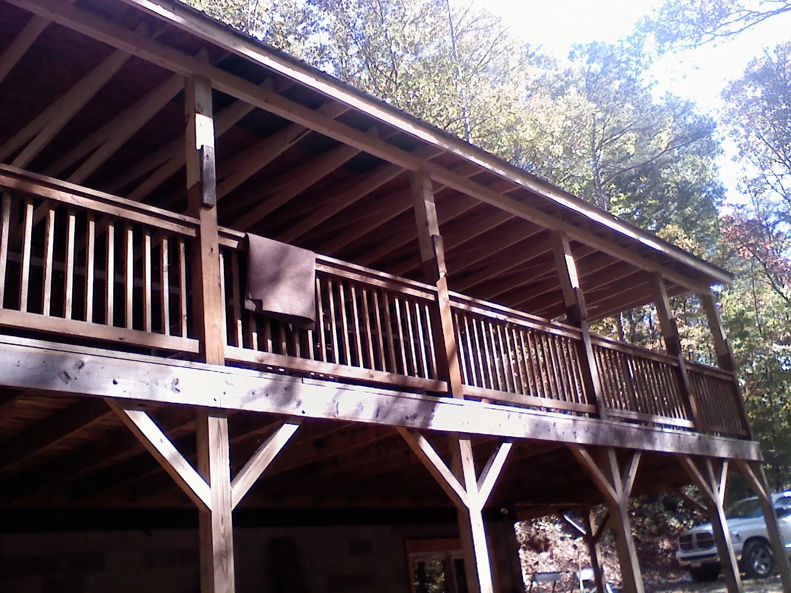 Timber framing under a new elevated porch and deck — Roof Leak Repair in Mannington by Roofing Brothers
